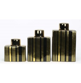 3LÜ SİYAH GOLD ÇİZGİLİ KÜP