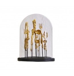 GOLD REÇİNE ÇATAL BIÇAK ÜZERİNDE OVAL KÜRE 26x19x33CM GOLD REÇİNE ÇATAL BIÇAK ÜZERİNDE OVAL KÜRE 26x19x33CM