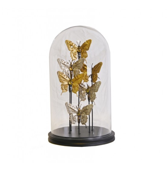 GOLD REÇİNE KELEBEK ÜZERİNDE KÜRE 23x38CM