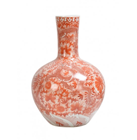 VAZO PORSELEN BEYAZ/MERCAN DRAGON 52,5cm