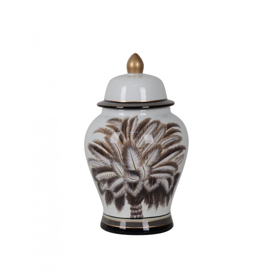 PALMTREE PORSELEN BEYAZ/KAHVERENGİ 35CM