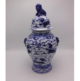 KAVANOZ PORSELEN BEYAZ/MAVİ 65cm