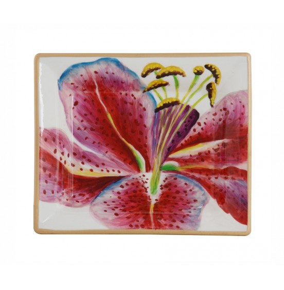 SET/4 FUŞYA/BEYAZ PORSELEN KÜL TABLASI 20x16CM