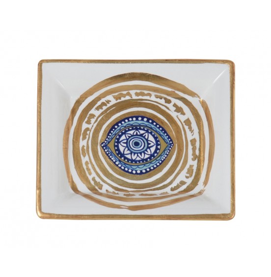 S/4 KÜLLÜK BEYAZ/MAVİ/ALTIN 20x16CM