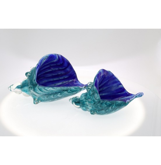 2Lİ DEKORATİF TURKUAZ CAM DEKOR 22x14x14CM/28x15x16CM