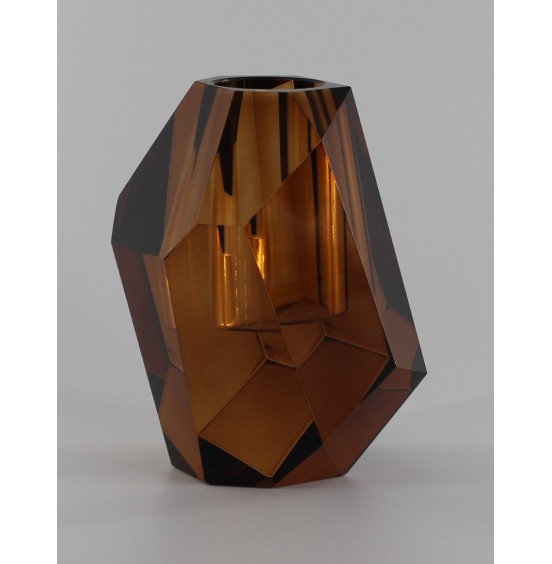 RENKLİ AMBER KRİSTAL VAZO 14x11x19CM