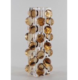 VAZO ÜZERİNE RENKLİ AMBER KRİSTAL TOPLAR 8x8x20CM VAZO ÜZERİNE RENKLİ AMBER KRİSTAL TOPLAR 8x8x20CM