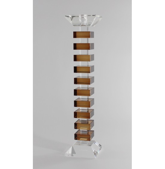 RENKLİ KRİSTAL BOC MUM ÜZERİNE 9x9x42CM