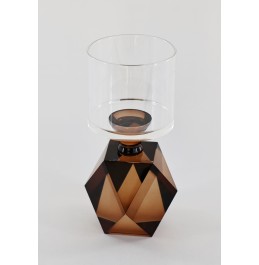 MUMLUK ÜZERİNDE RENKLİ KRİSTAL TABAN 10x23cm MUMLUK ÜZERİNDE RENKLİ KRİSTAL TABAN 10x23cm