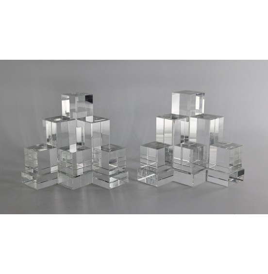 KRISTAL 'ADIMLAR' KİTAP AYRACII 12x12x14CM (x2)