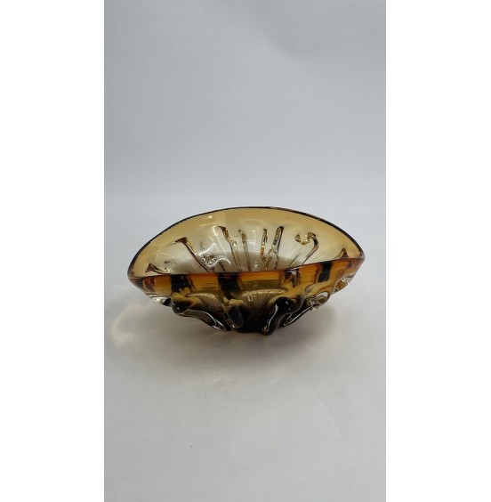 KEHRİBAR/KAHVERENGİ CAM TABAK 30x24x12CM