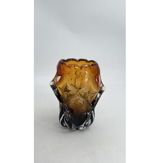 VAZO AMBER/KAHVERENGİ CAM 20x15x26CM