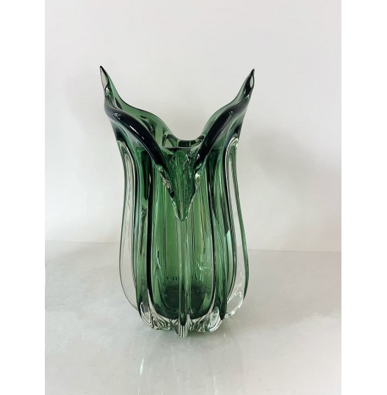 YEŞİL CAM VAZO 18x32CM