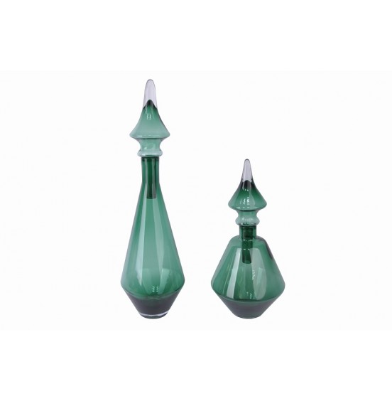 S/2x2 KOYU YEŞİL CAM ŞİŞE 21,5x44CM/19x63CM