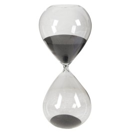 CAM KUM SAATİ SİYAH (2 saat) 38CM