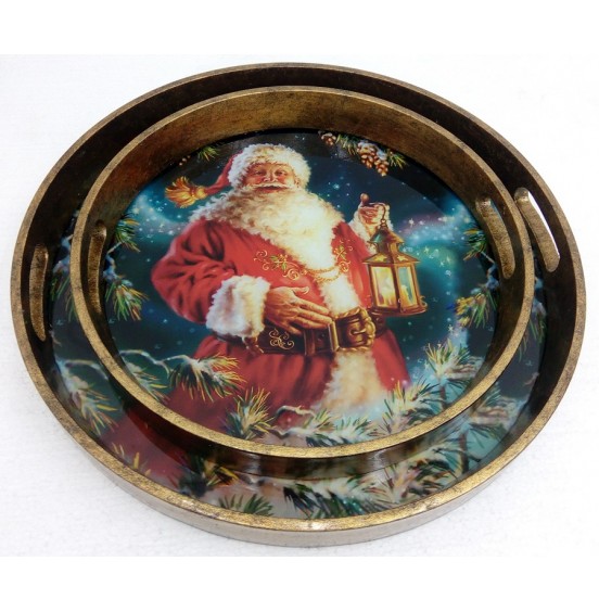 S/2 YUVARLAK NOEL TEPSİ 46x4,5CM-37x4,5CM