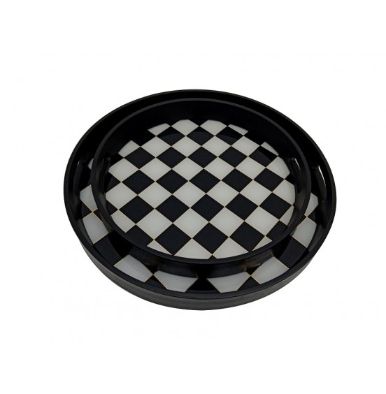 S/2 YUVARLAK DAMALI TEPSİ 46x4,5CM-37x4,5CM
