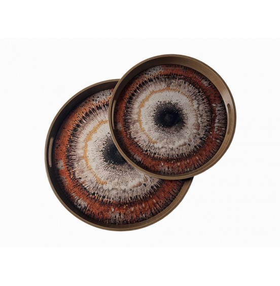 2Lİ YUVARLAK TEPSİ 46x4,5CM-37x4,5CM