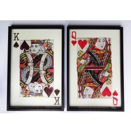 S/2 ÇERÇEVELER KING SPADE-QUEEN HEART 60x90CM