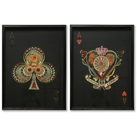 S/2 ÇERÇEVELER ACE OF CLUB-ACE HEART 75x100CM