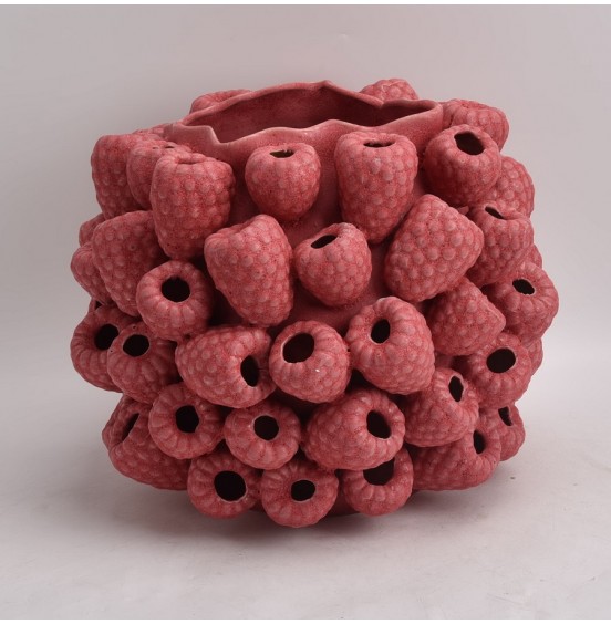 PEMBE MAT SERAMİK VAZO 39x31CM