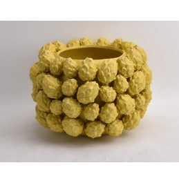 SARI MAT SERAMİK VAZO ANANAS 41x29CM