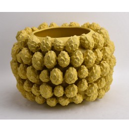 SARI MAT SERAMİK VAZO ANANAS 51x35,5CM