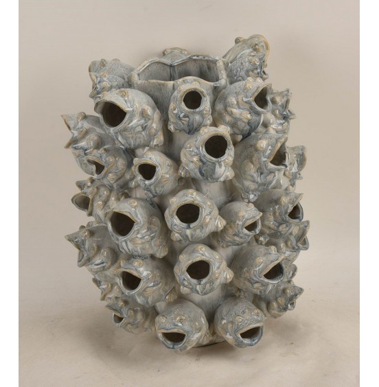 MAVİ/GRİ SERAMİK VAZO 27,5x32CM
