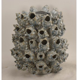 MAVİ/GRİ SERAMİK VAZO 37x37,5CM