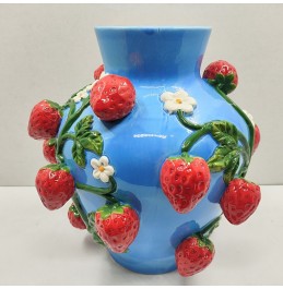 MAVİ VAZO ÇİLEK 26x26CM
