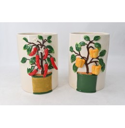 SET/2x2 FİLDİŞİ VAZO SARI+KIRMIZI BİBER 22x28CM SET/2x2 FİLDİŞİ VAZO SARI+KIRMIZI BİBER 22x28CM