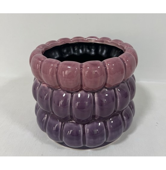 SET3 MOR/PEMBE SERAMİK ÇİÇEK SAKSI 19.5x15.5CM