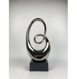 TABAN ÜZERİNDE GÜMÜŞ SERAMİK HEYKEL 27x12,5x53CM