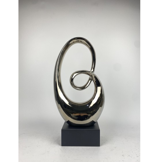 TABAN ÜZERİNDE GÜMÜŞ SERAMİK HEYKEL 27x12,5x53CM