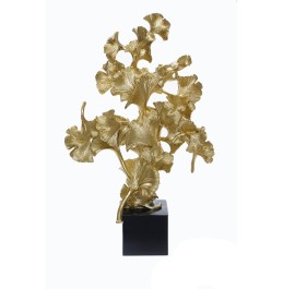 GOLD REÇİNE GİNKGO SİYAH BAZ ÜZERİNDE 36CM