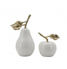DEKORATİF BEYAZ ELMA+ARMUT 16x12,5x18CM/17x14x30CM