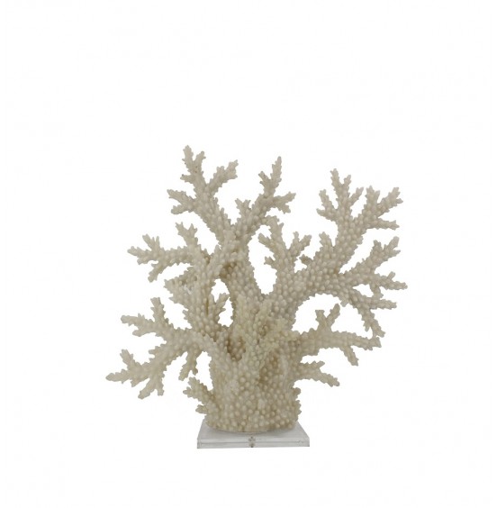 AKRİLİK TABAN ÜZERİNDE BEYAZ REÇİNE MERCAN 55x15x55CM