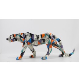 ÇOK RENKLİ REÇİNE LEOPAR 68x16x25CM
