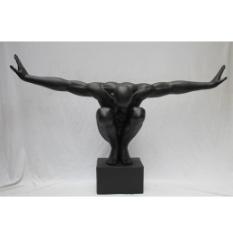 SİYAH REÇİNE DEKOR XL TABAN ÜZERİNDE 100x31x64CM