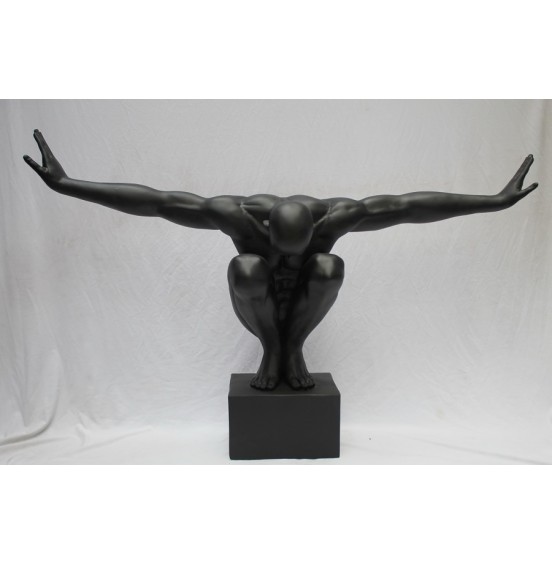 SİYAH REÇİNE DEKOR XL TABAN ÜZERİNDE 100x31x64CM