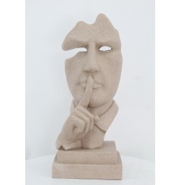 TABAN ÜZERİNDE KUM REÇİNE YÜZ HEYKELİ 23x23x55CM