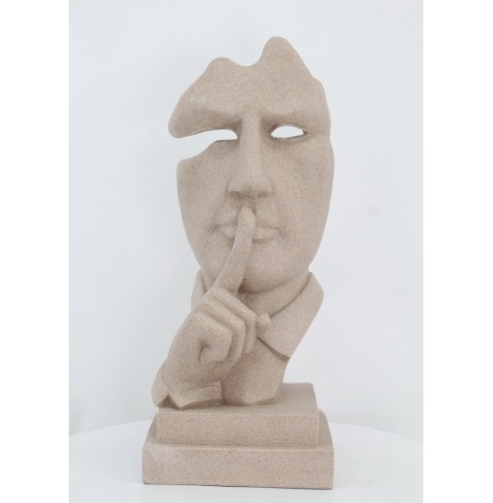 TABAN ÜZERİNDE KUM REÇİNE YÜZ HEYKELİ 23x23x55CM