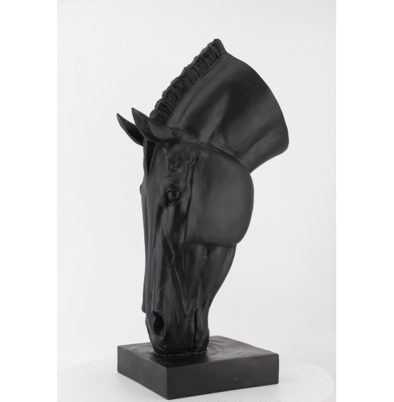 SİYAH MAT REÇİNE AT BAŞI 25x25x72CM