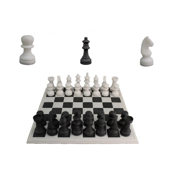 45X45CM REÇİNE SİYAH BEYAZ SATRANÇ TAKIM