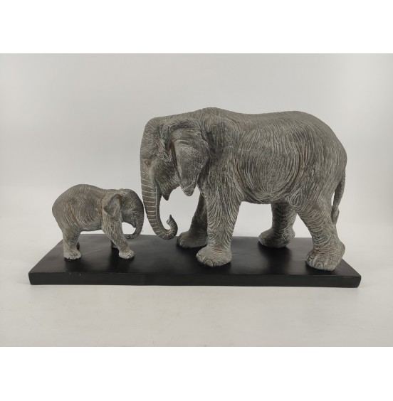 FİL BABA VE OĞUL GRİ REÇİNE 58x19x31CM