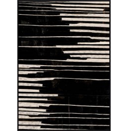 ÇERÇEVE BASKI+EL BOYALI BEJ/SİYAH  100x140CM