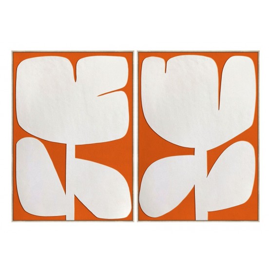 SET/2 TURUNCU/BEYAZ LALE TABLO 90x120CM