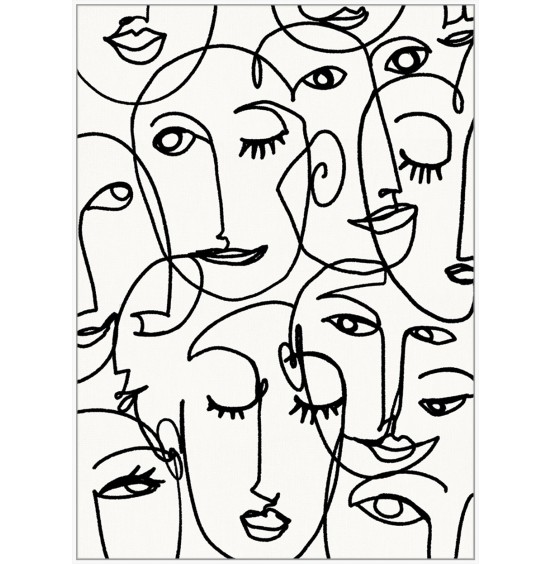 ÇERÇEVE SİYAH/BEYAZ YÜZ 100x140CM