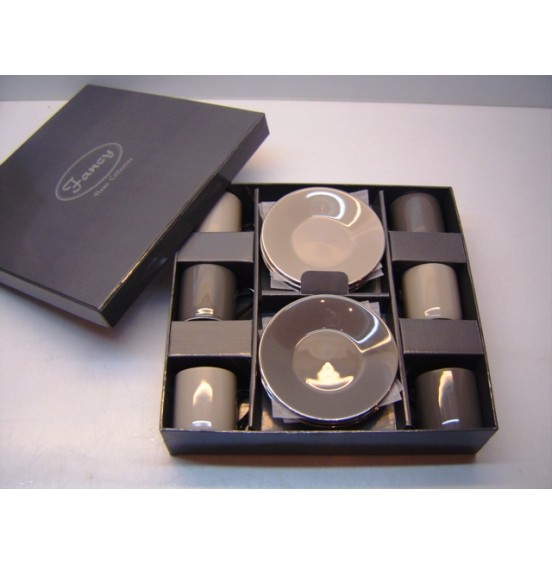 S/12 KUTU 6'LI EXPRESSO BARDAK ANTRASİT/GRİ