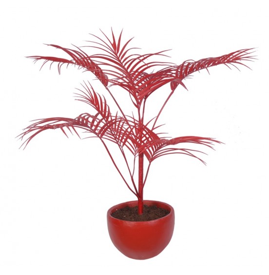 KIRMIZI SUNİ KENTA PALM AĞACI SAKSI 65x120CM